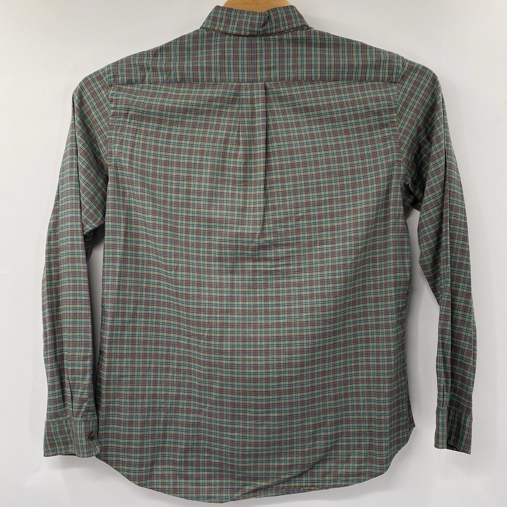 Ralph Lauren Button Down Shirt Mens Large Green Plaid Custom Cotton Long Sleeve - Picture 3 of 5